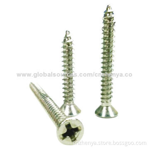 CSK Head Self Tapping Screws, Phillips Head, Made of Stainless SteelNew